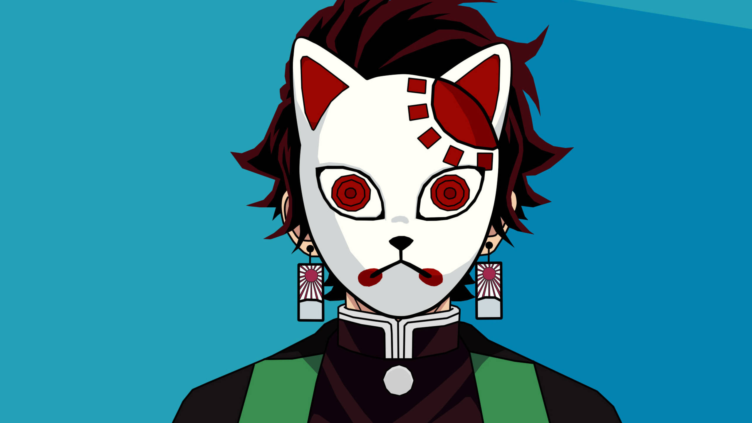 رسمة قناع تانجيرو من Demon Slayer خلفية