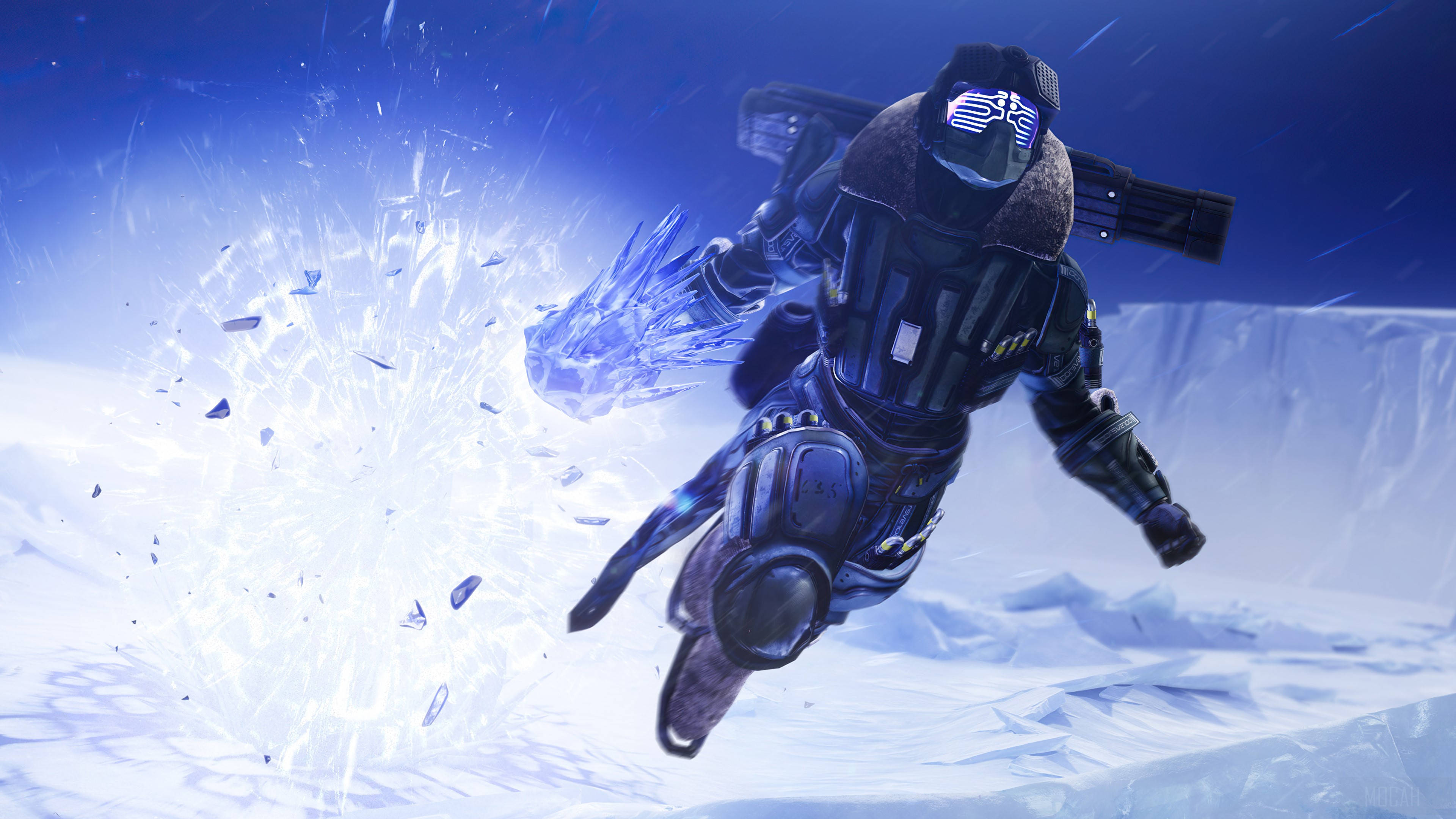 شخصية Destiny 2 Beyond Light تحلق خلفية