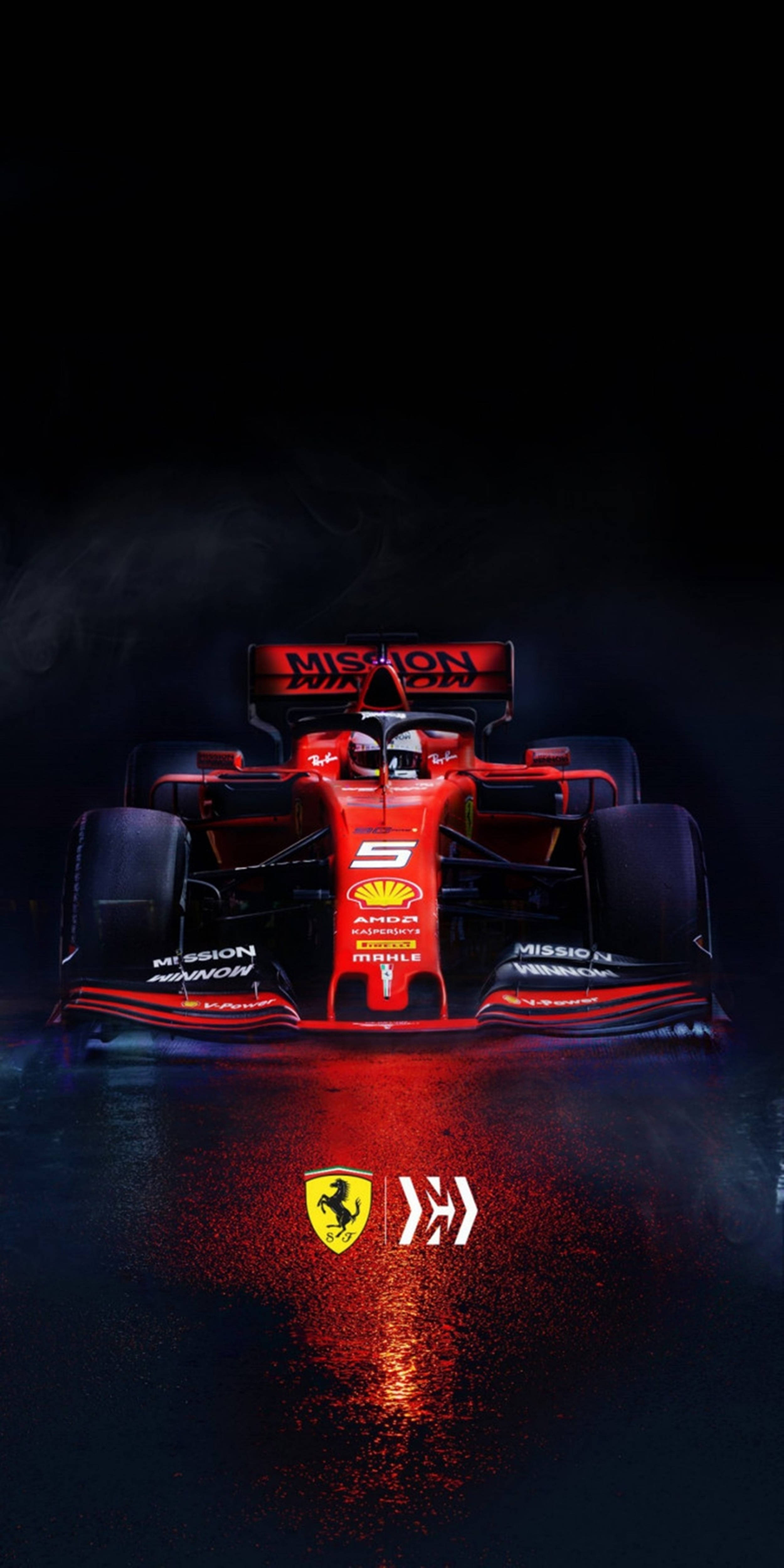 هاتف F1 مع فيراري حمراء جديدة خلفية