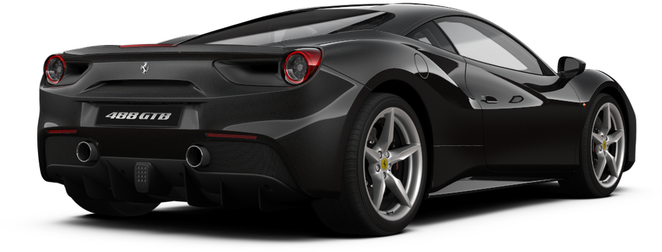 منظر خلفي لسيارة Ferrari 488 GTB خلفية