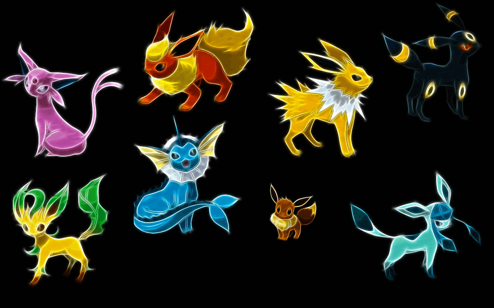 Flareon مع خلفية سوداء من بوكيمون خلفية
