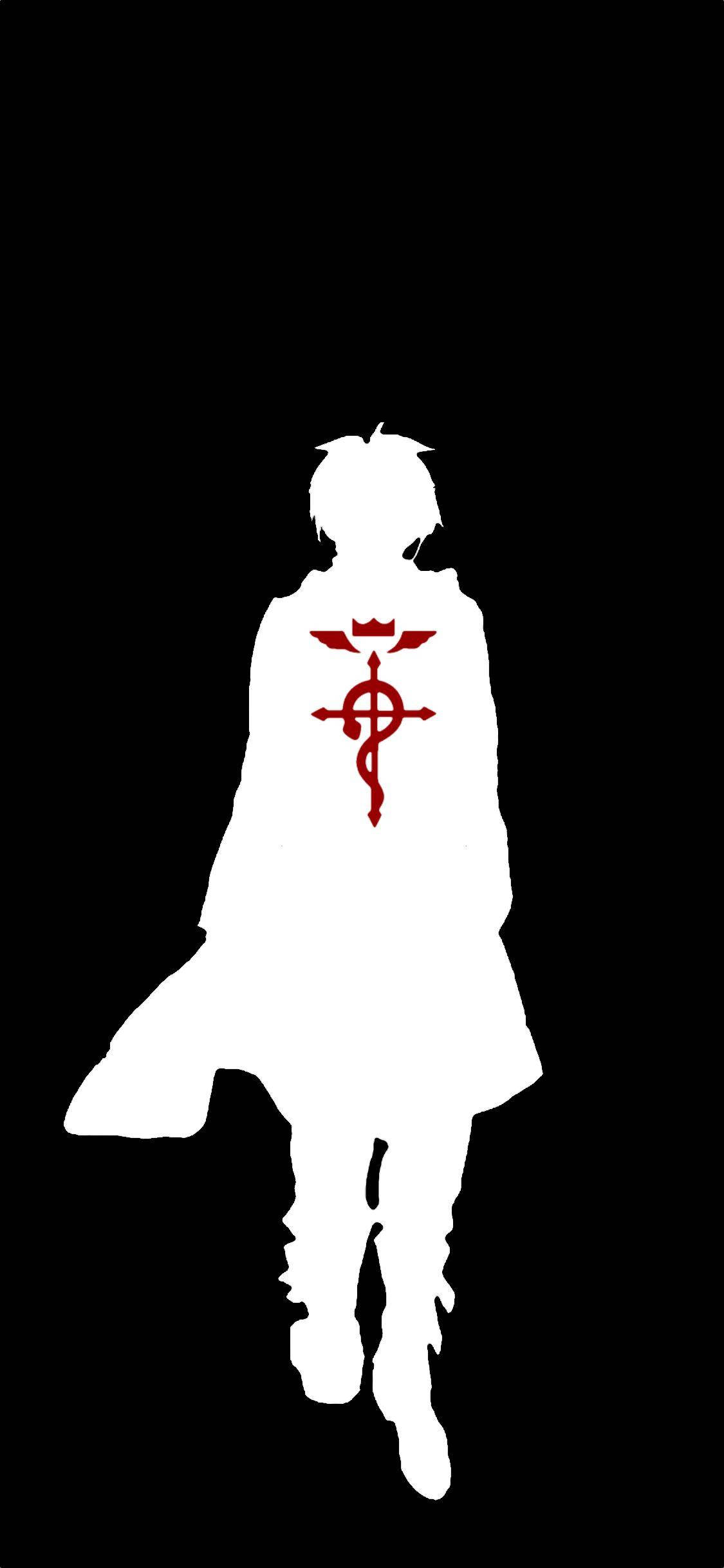 خلفية آيفون أنمي Fullmetal Alchemist أبيض وأسود خلفية