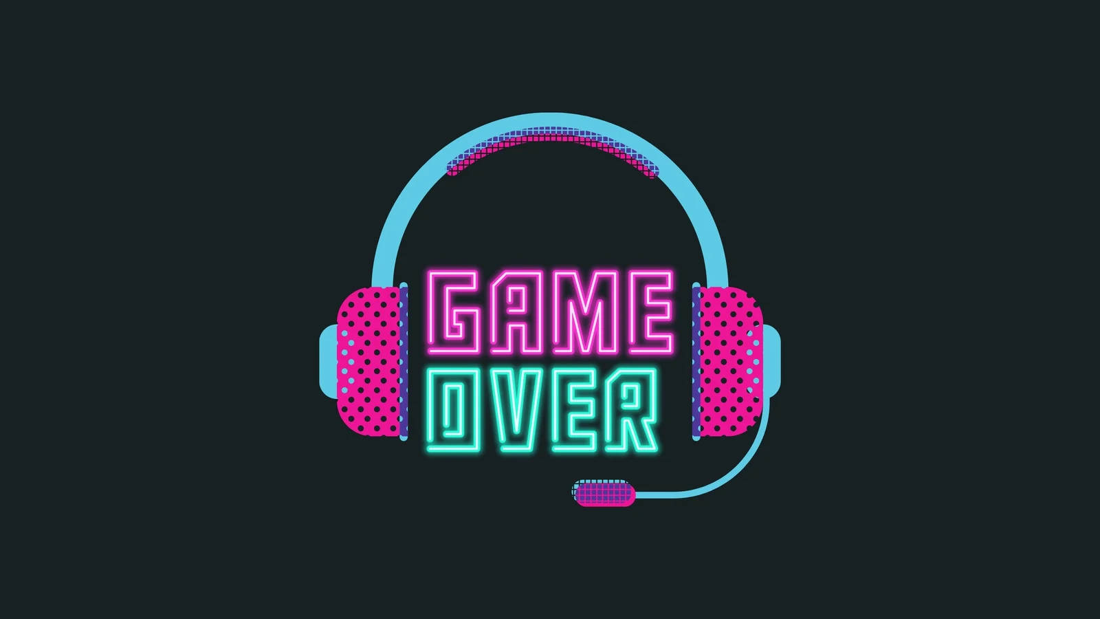 سطح مكتب ألعاب نيون "Game Over" رائع خلفية