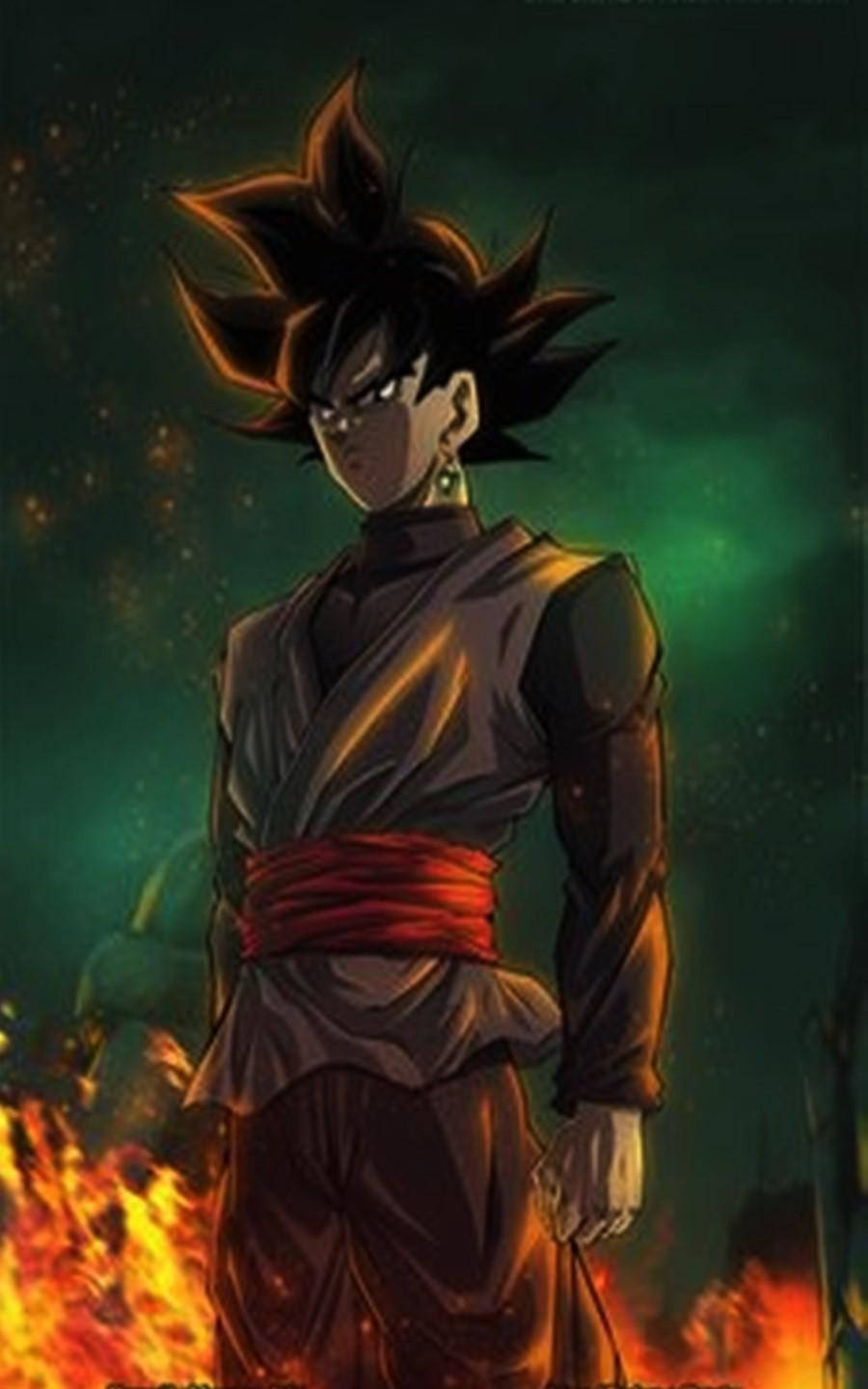 فن معجب لـ Goku Black الناري لهاتف iPhone خلفية