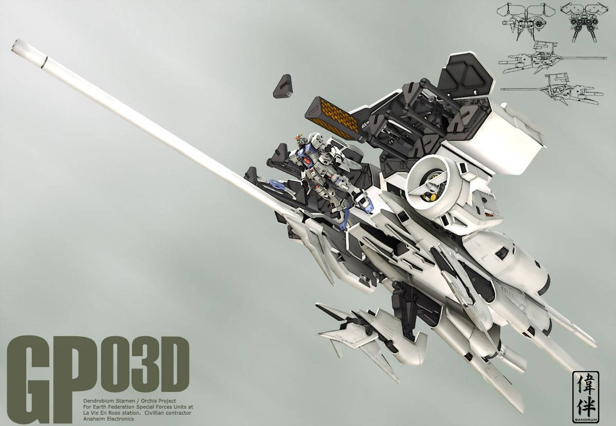 موبايل سويت جاندام أبيض GP03D خلفية