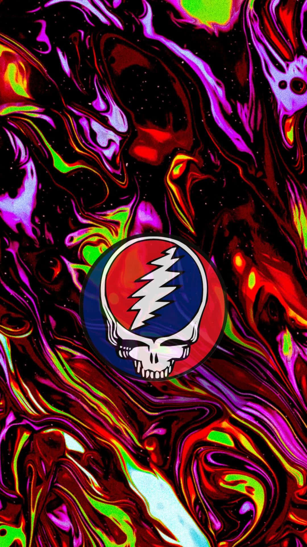 ستريتشي لومينوس سكين وشعار الجمجمة لـ Grateful Dead آيفون خلفية