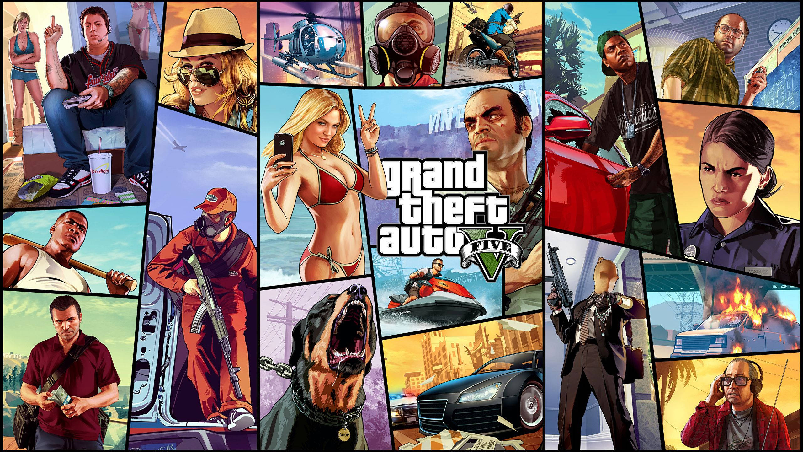 كولاج بلاط GTA 5 2560x1440 خلفية