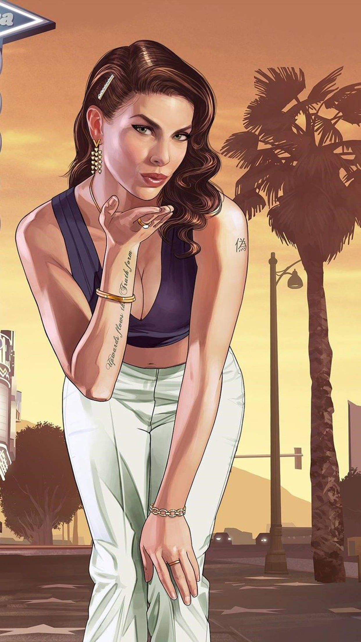 فتاة سمراء GTA iPhone خلفية