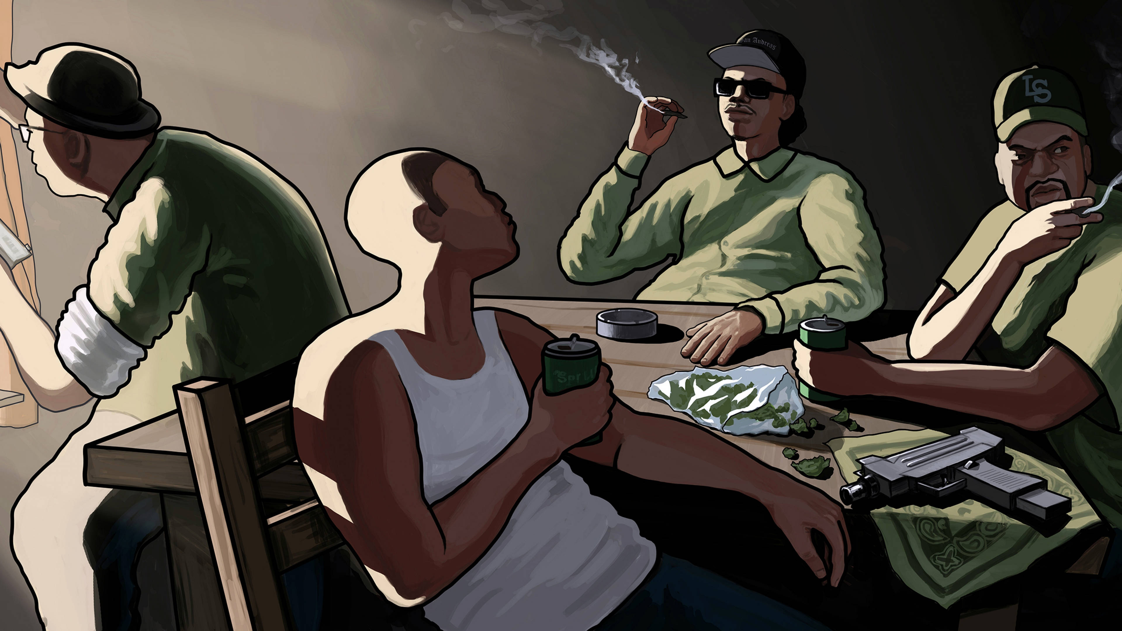 لقاء العصابة GTA SA بدقة 4K خلفية