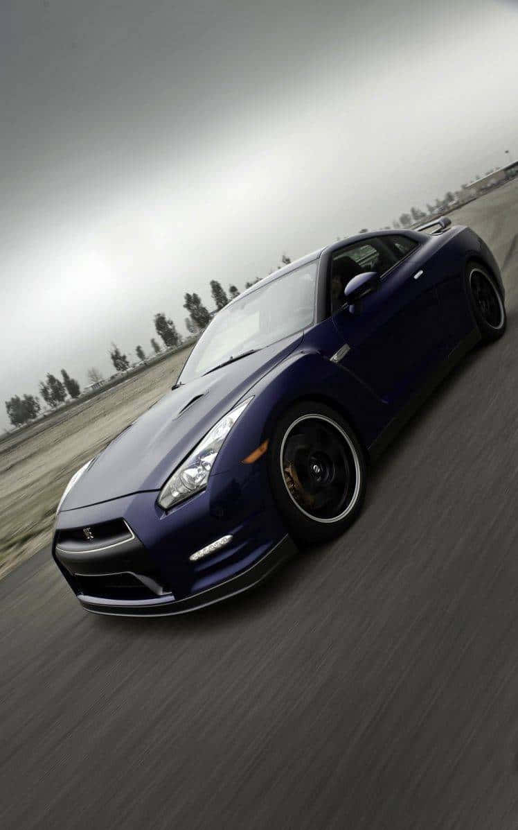 GTR R35 بنفسجي غامق خلفية