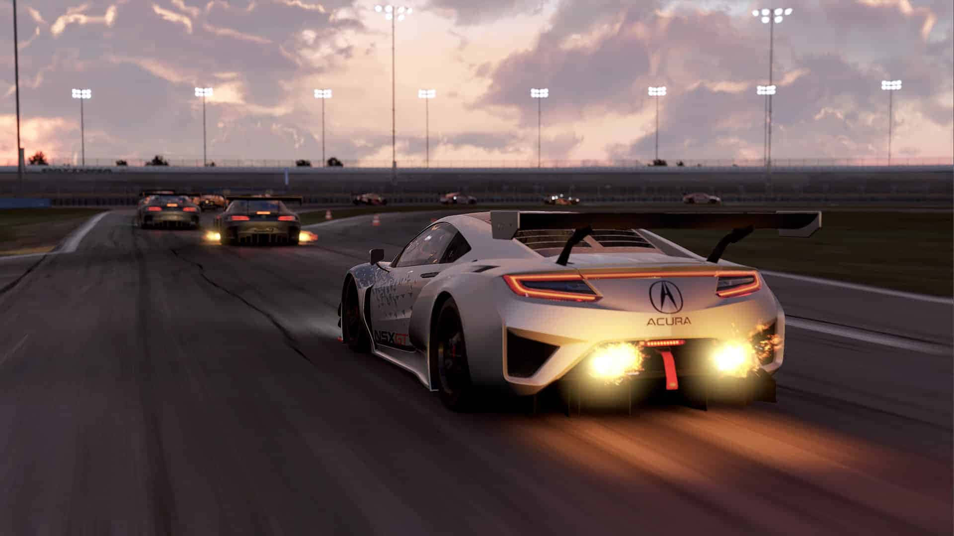 خلفية HD لسيارة رياضية بيضاء على الطريق من Project Cars خلفية