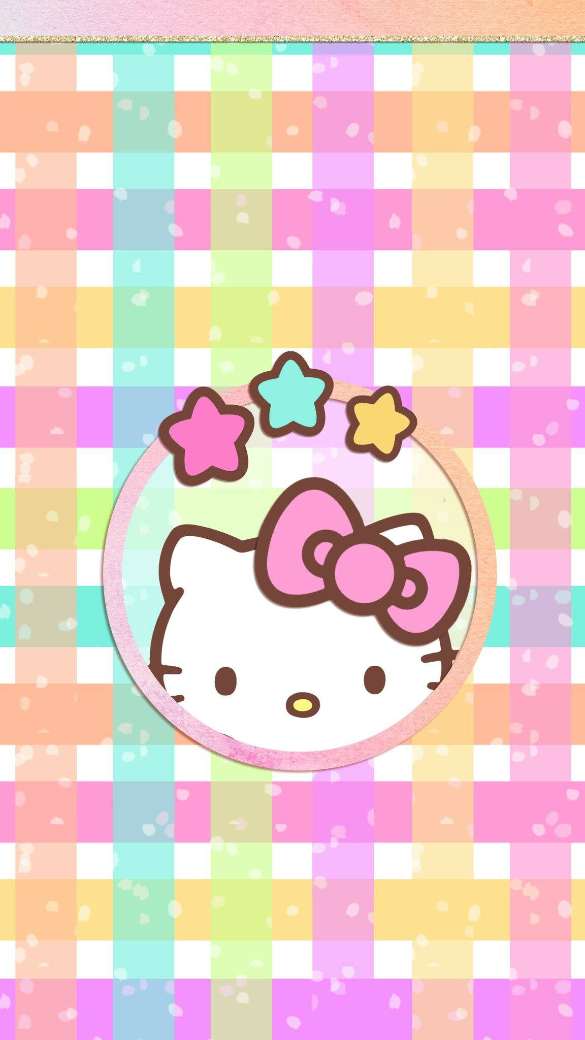 Hello Kitty كawaii منسوج باستيل خلفية