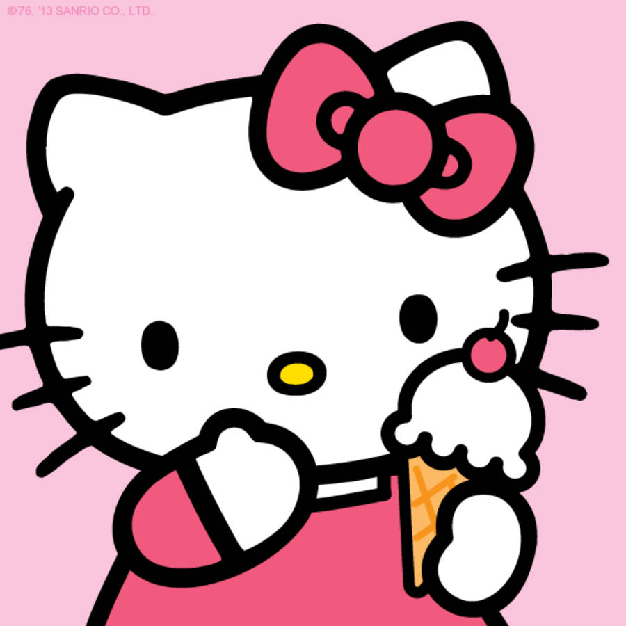 Hello Kitty كرتونية آيس كريم صورة شخصية خلفية