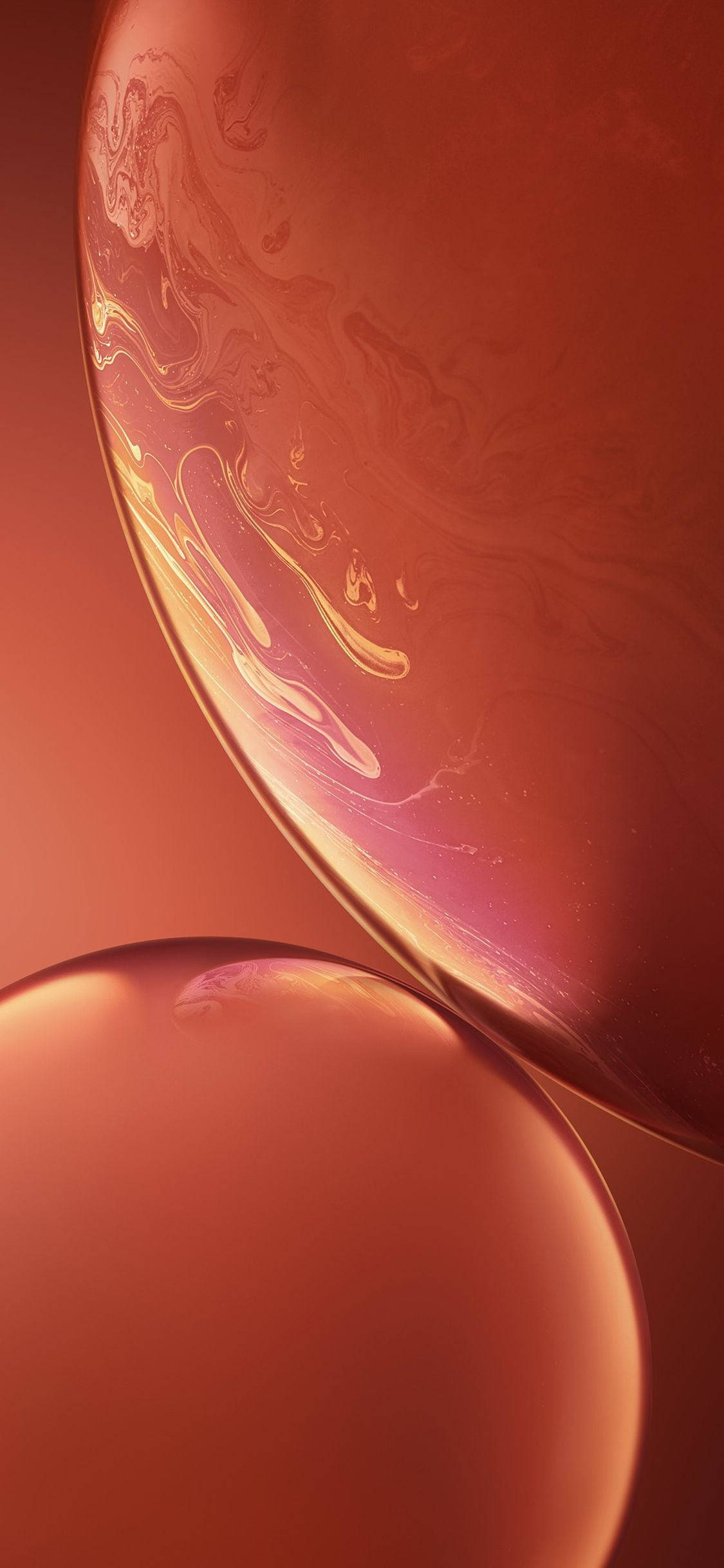 iPhone XR فقاعات رخامية حمراء خلفية