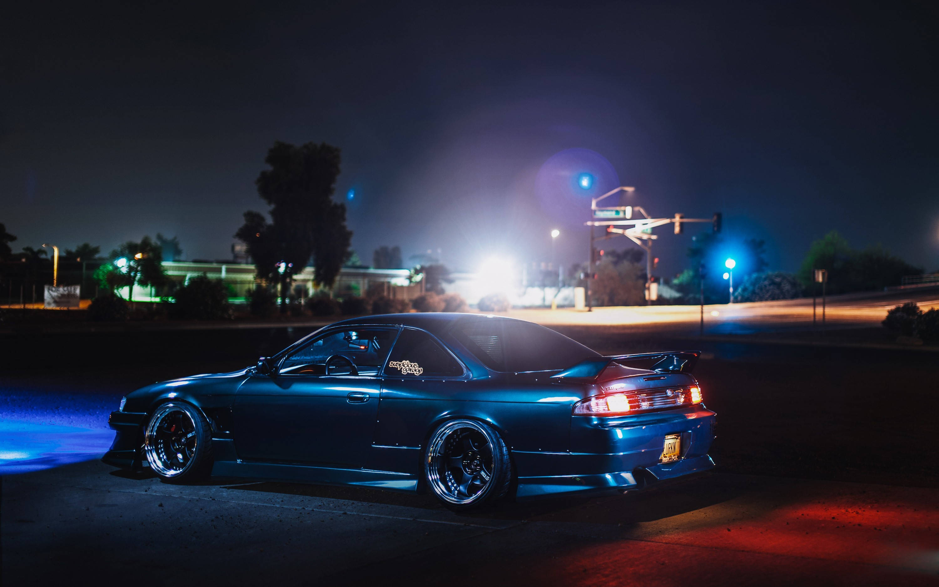 سيارات JDM تقود ليلاً خلفية