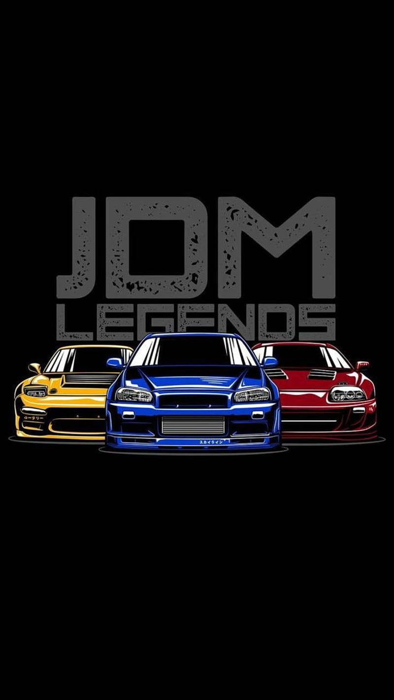 سيارات JDM على خلفية سوداء خلفية