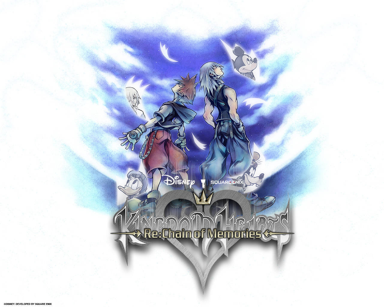 سماء زرقاء مع شعار Kingdom Heart خلفية