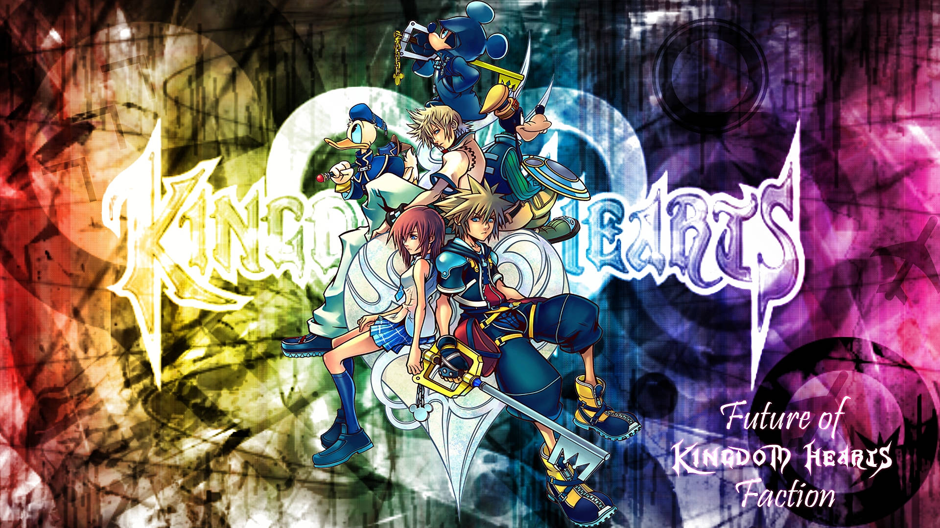 شعار Kingdom Heart على تصميم تجريدي خلفية
