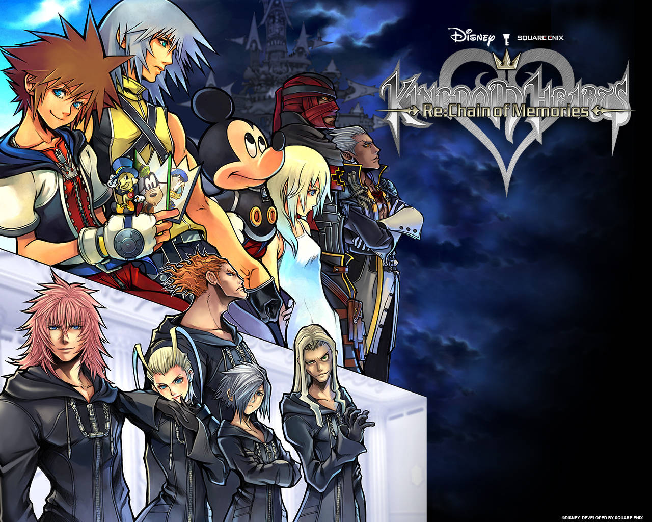 عمل فني يعرض شعار Kingdom Heart خلفية
