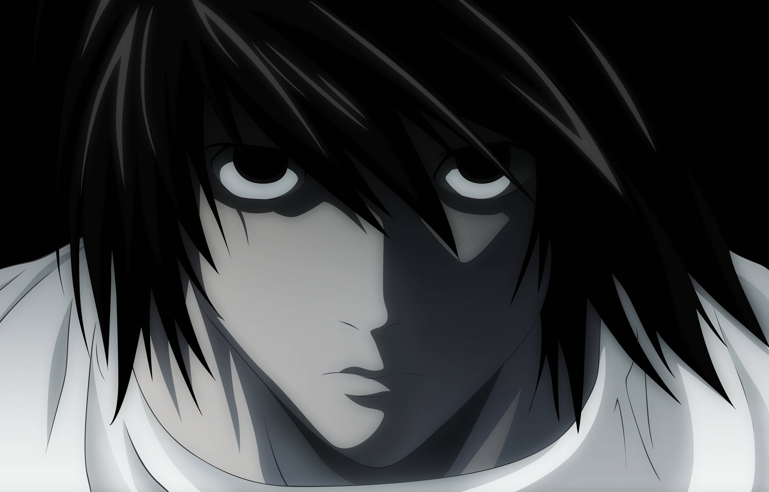 خلفية سطح مكتب جمالية أنمي داكنة لـ L من Death Note خلفية