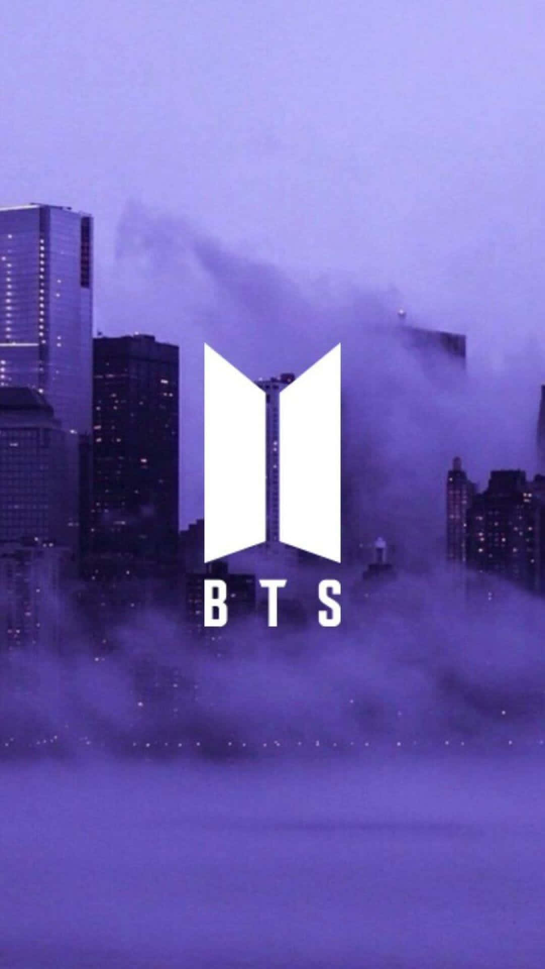خلفية آيفون Lavender Aesthetic مع شعار BTS خلفية