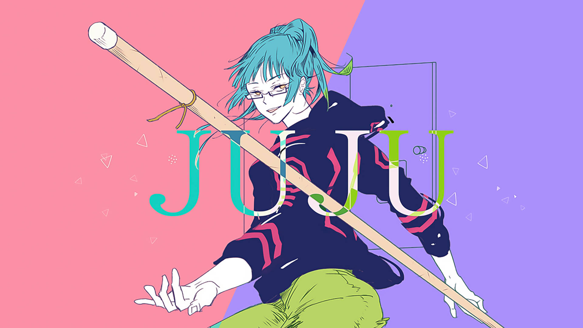 خلفية سطح مكتب Maki Zenin من Jujutsu Kaisen برسوم رقمية خلفية