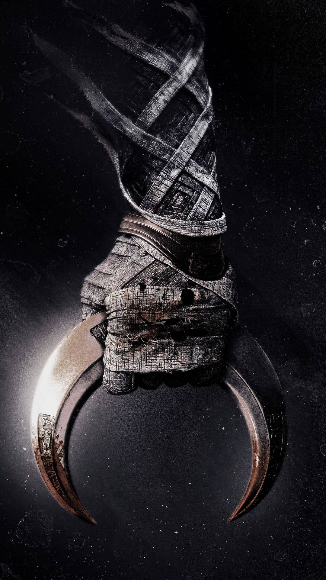 هاتف Moon Knight مع خنجر هلالي من Marvel خلفية