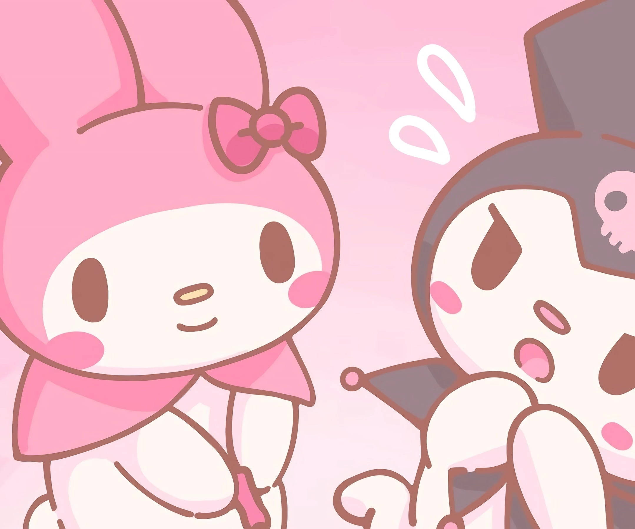 خلفية سطح مكتب لطيفة My Melody Kuromi خلفية
