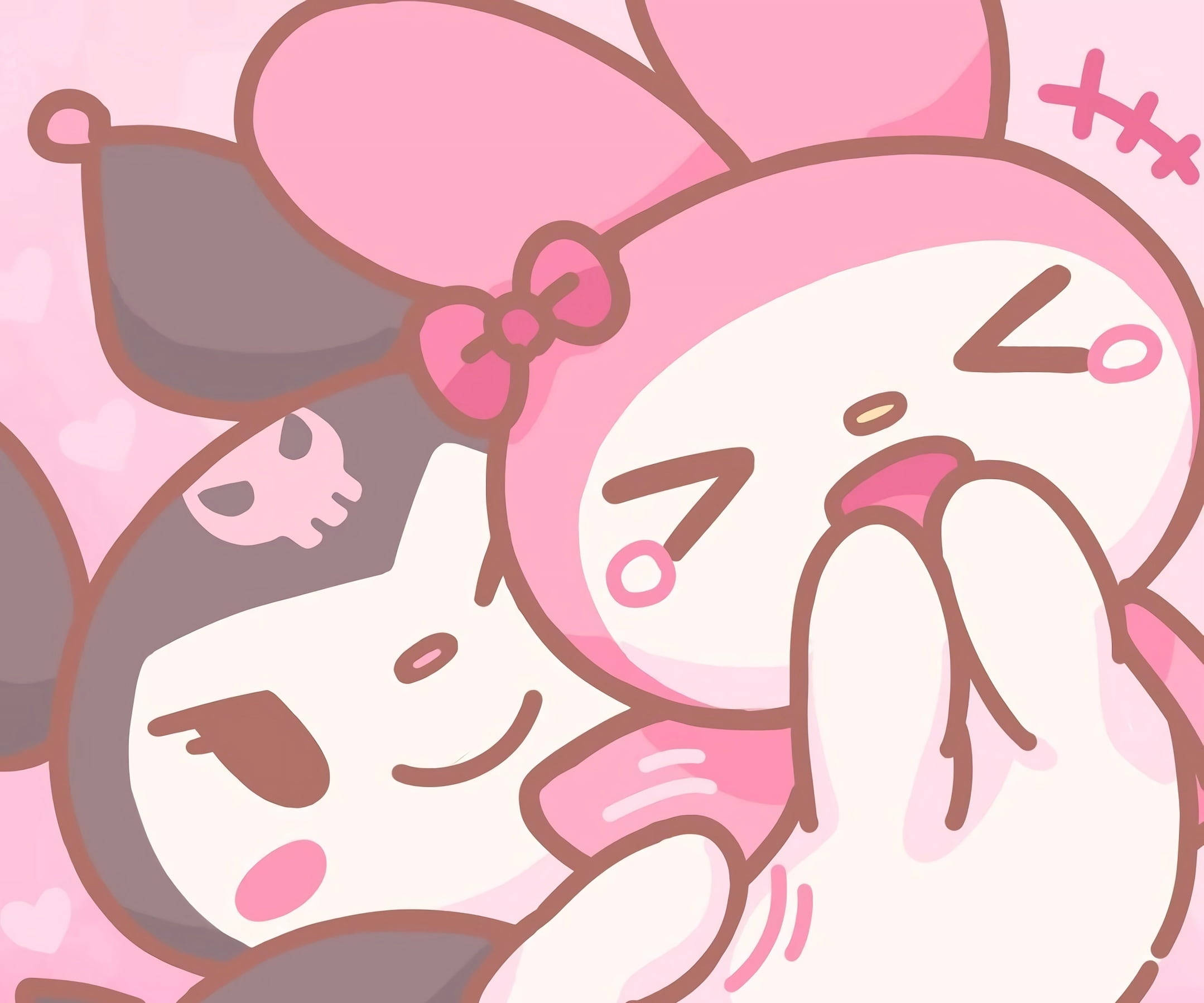 عناق My Melody و Kuromi خلفية