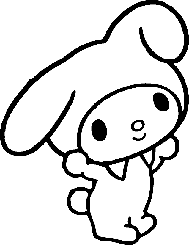 رسم كفاف شخصية My Melody خلفية
