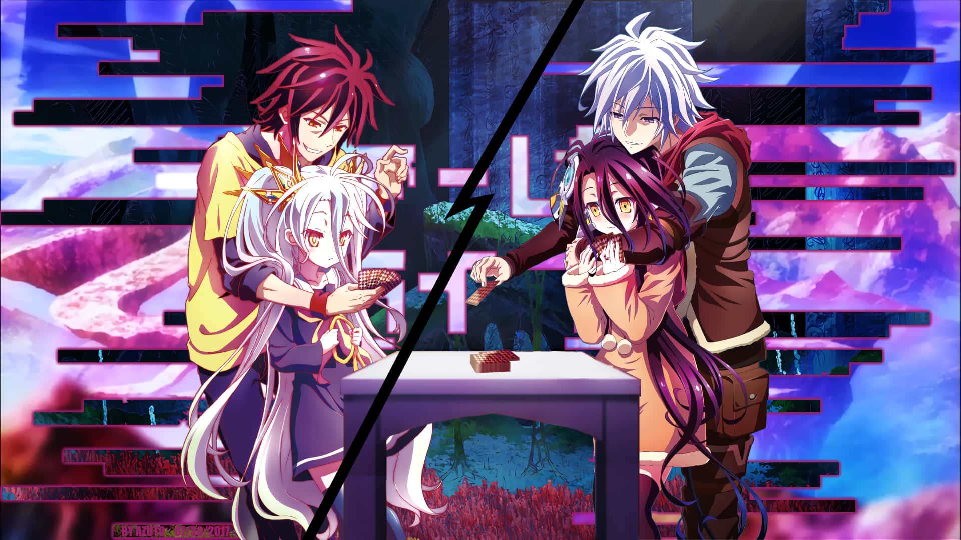 صورة أنمي No Game No Life لأخوة مختلفين خلفية