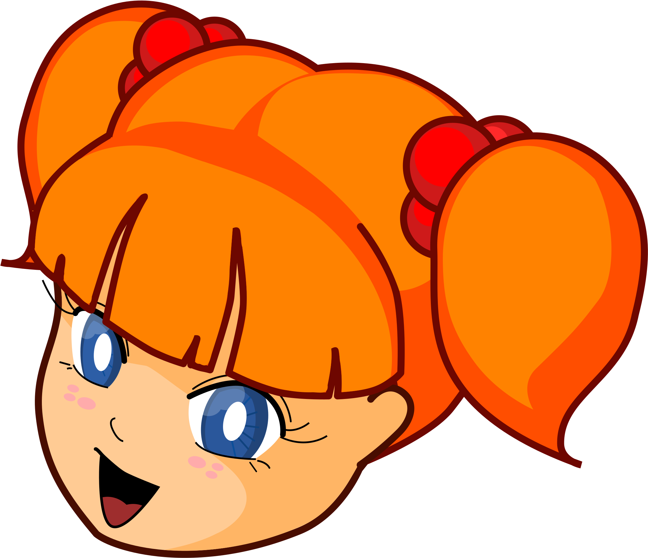 فتاة ذات شعر أحمر مبتسمة.PNG خلفية