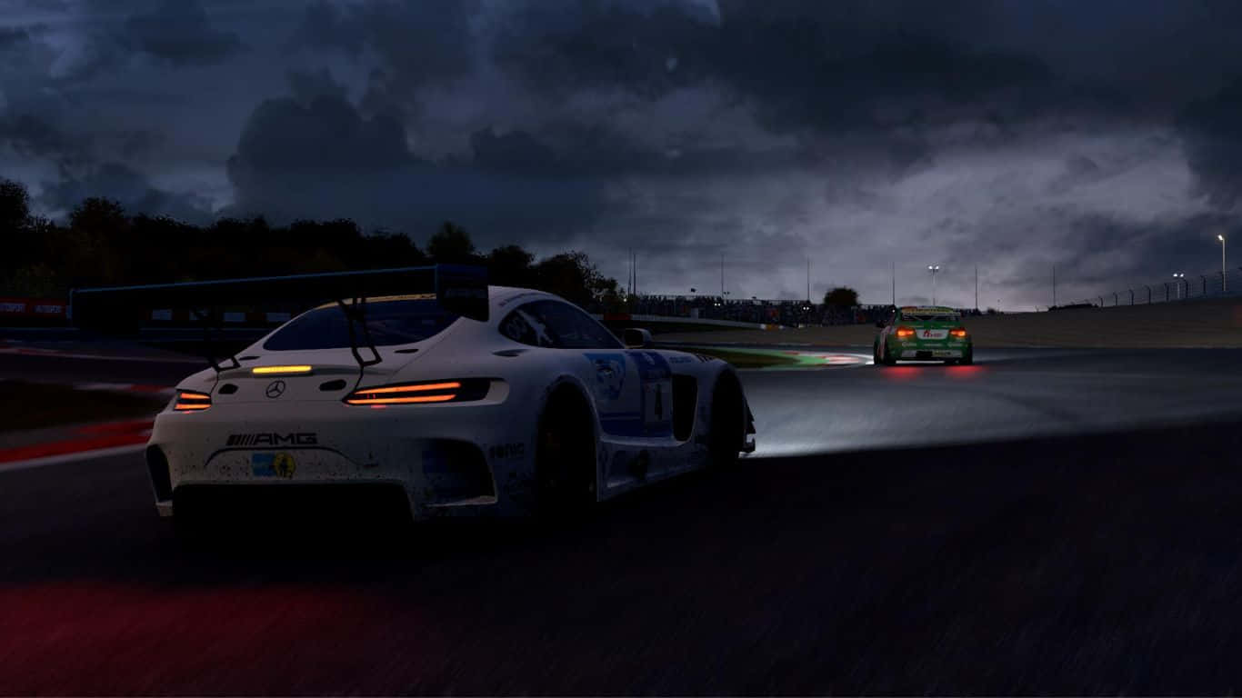 خلفية سباق ليلي من Project Cars 2 بدقة 1366x768 خلفية