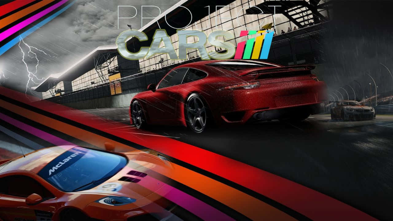 خلفية Project Cars بدقة 720p مع خطوط خلفية