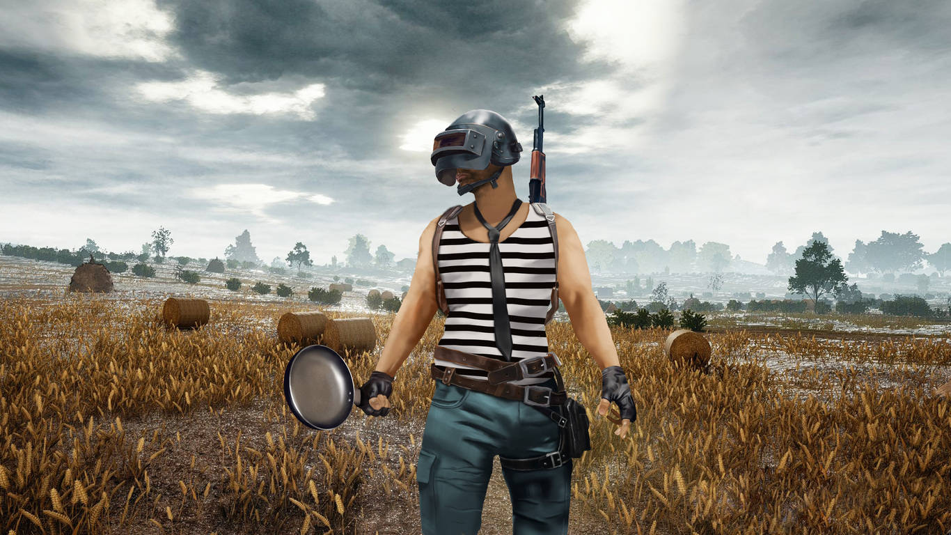 فيكتور في لعبة PUBG يحمل مقلاة 1366x768 خلفية