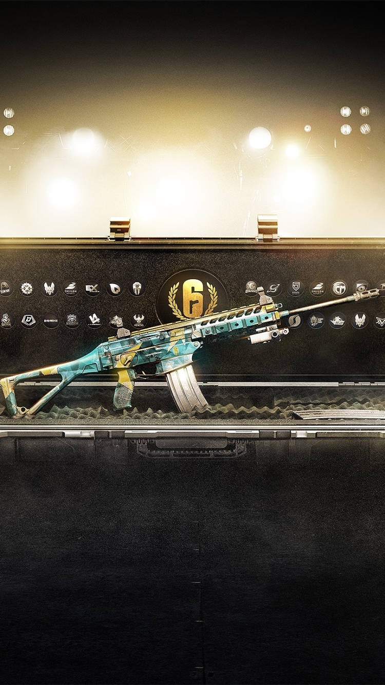 بندقية Rainbow Six Siege Blue Nebula لأيفون خلفية