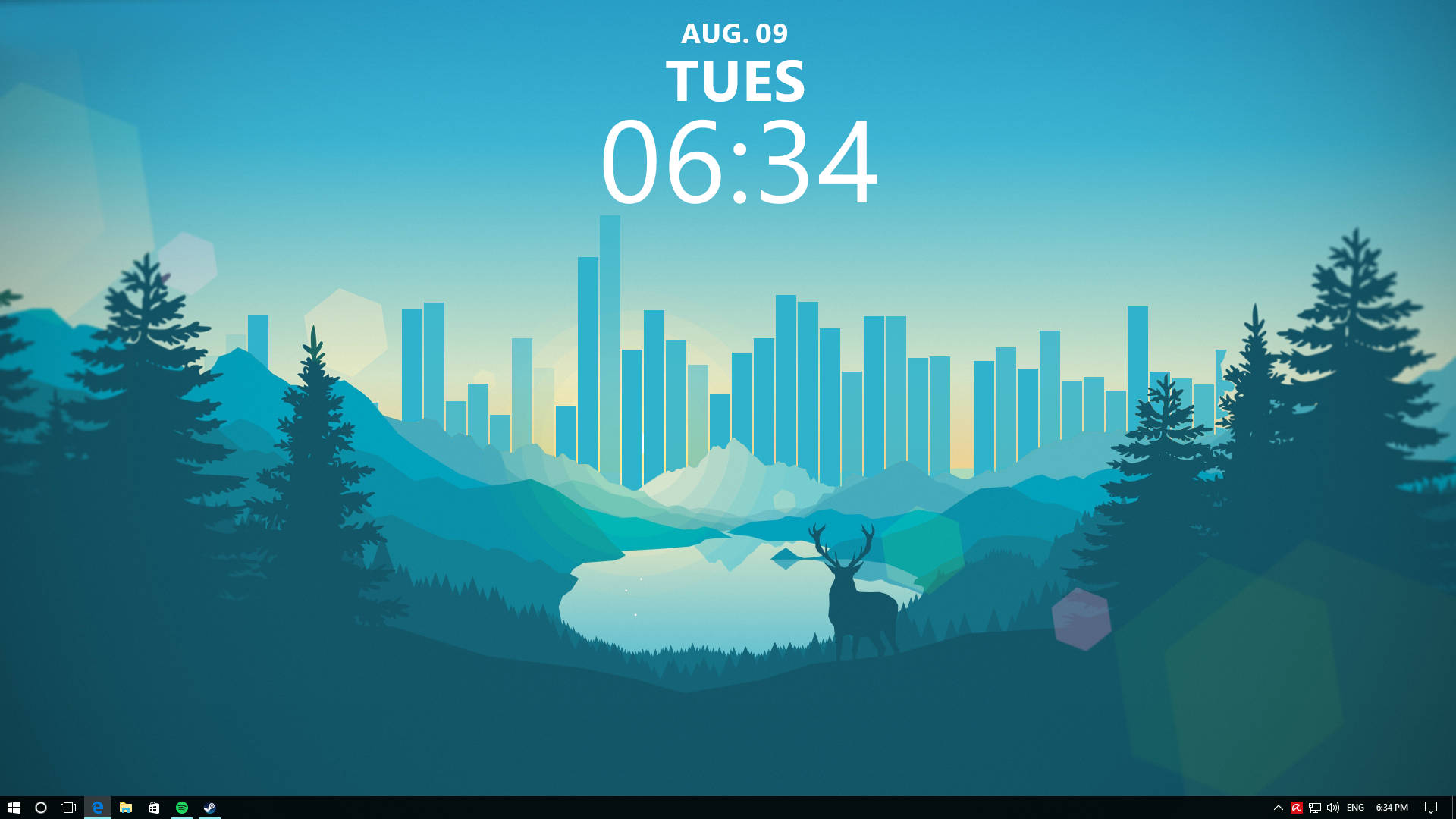 سطح Rainmeter بطابع الطبيعة خلفية