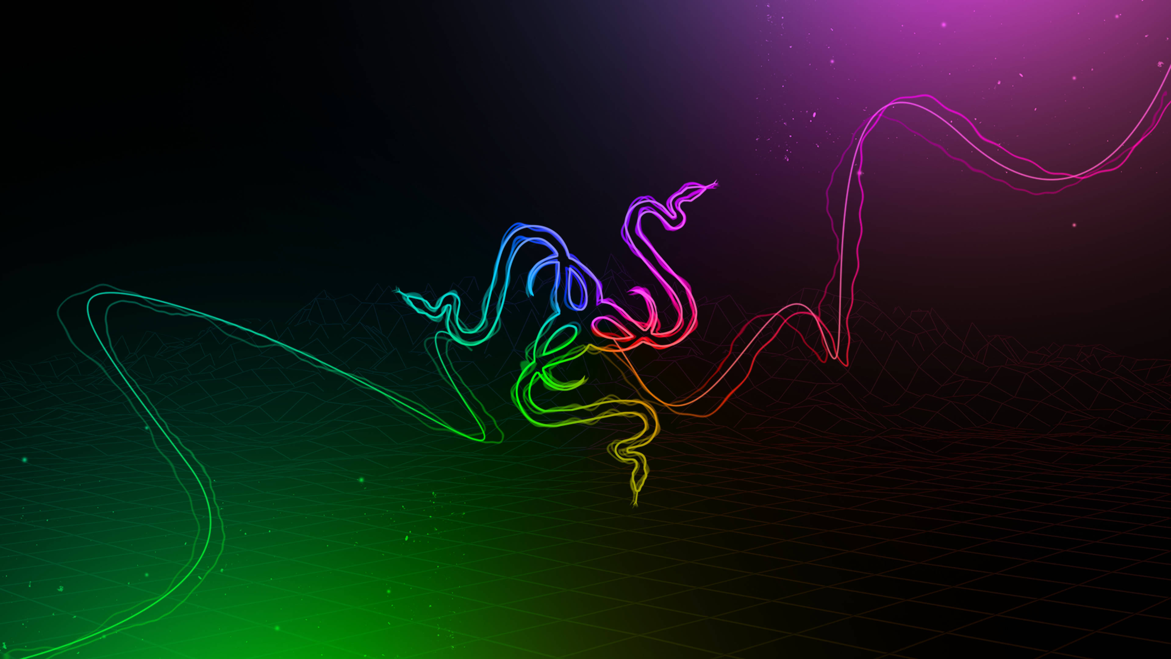 شعار Razer بألوان RGB 4K خلفية