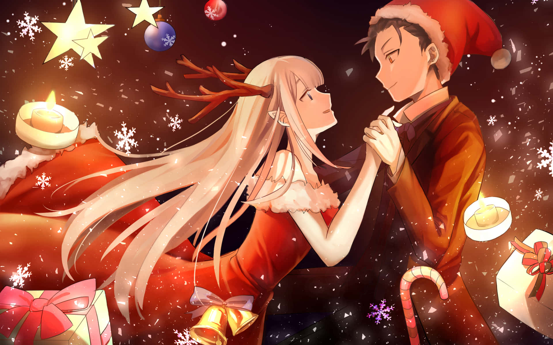 صورة عيد ميلاد سعيد لزوجين من أنمي Re: Zero خلفية