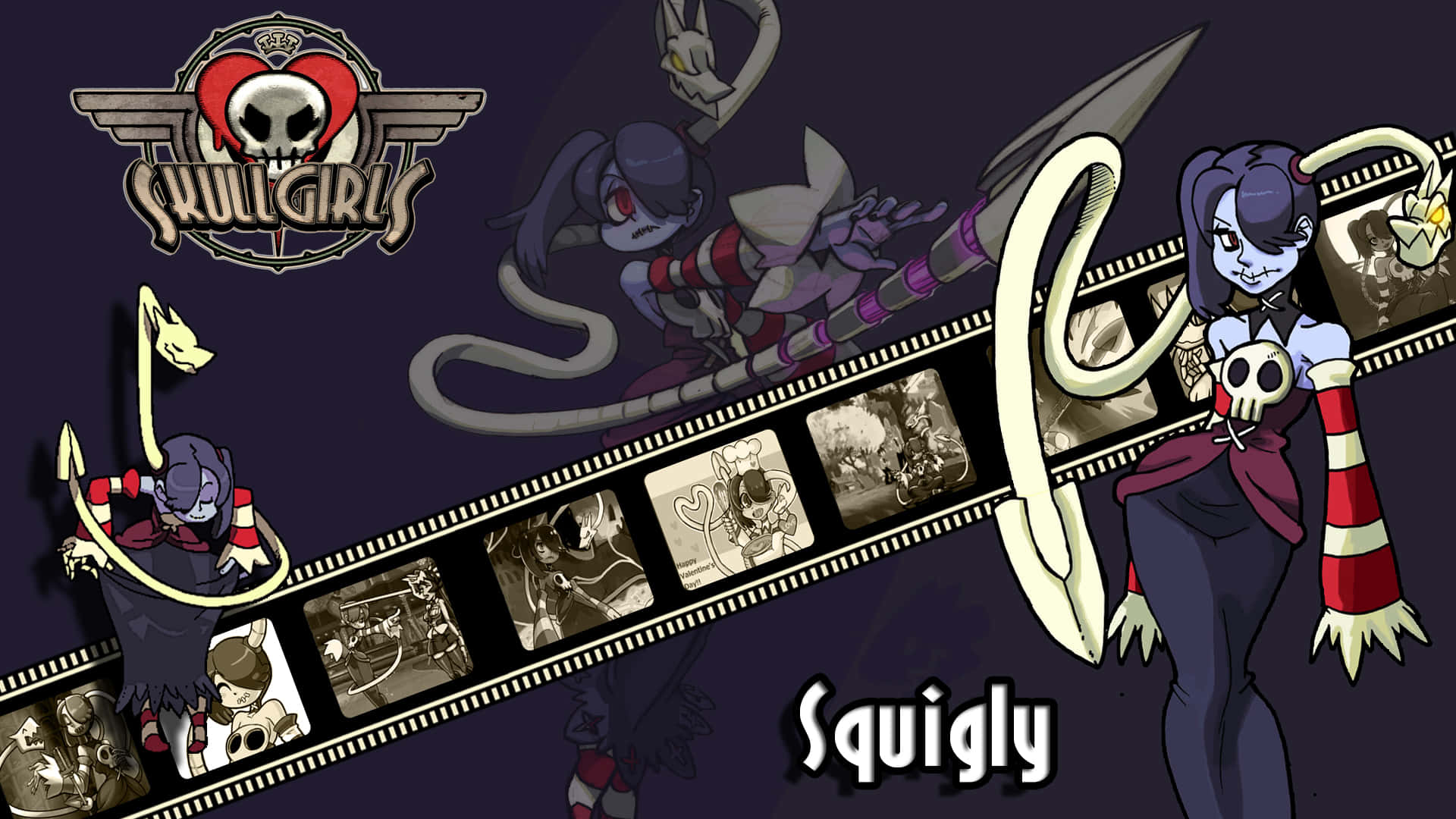شريط فيلم Squigly من Skullgirls خلفية