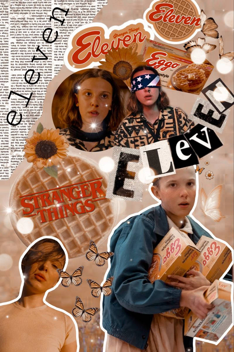 إليفن من Stranger Things بمظهر جمالي ميللي بوبي براون خلفية