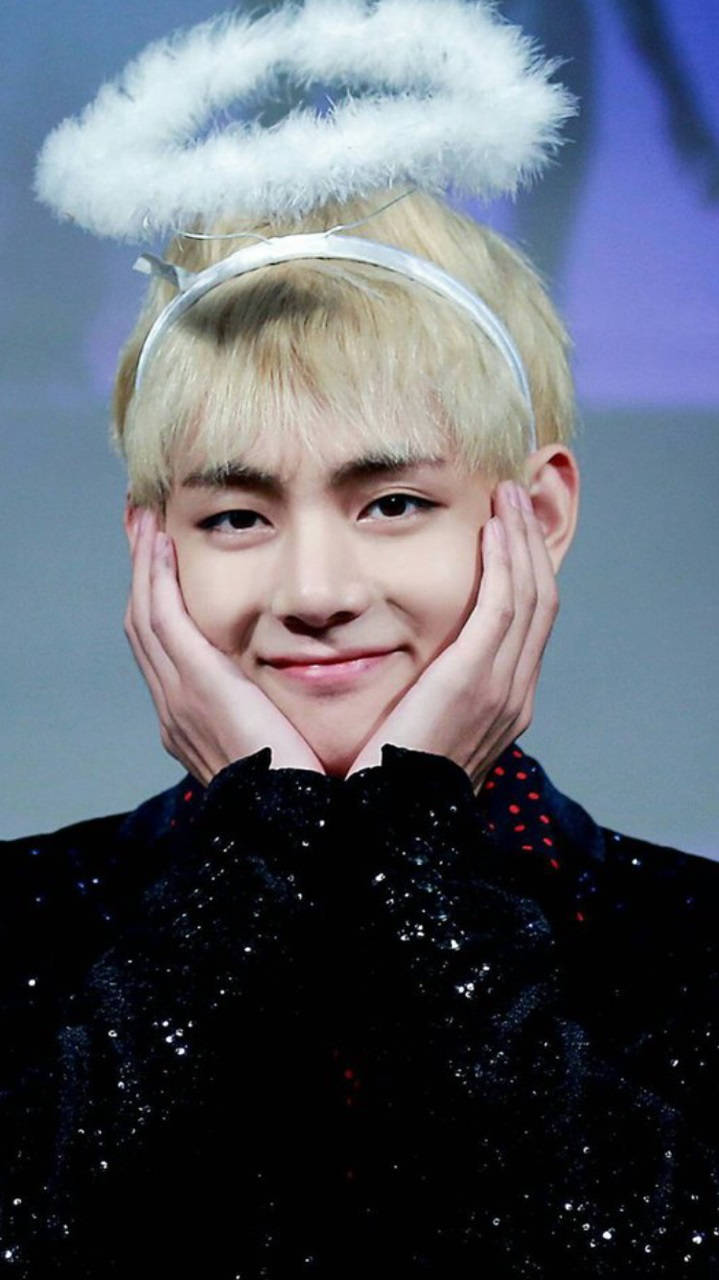 V من BTS لطيف بهالة خلفية