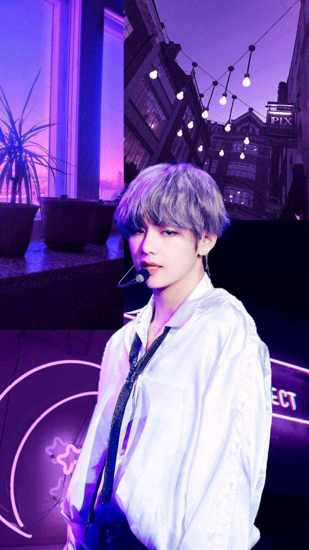 V مع صور أرجوانية I Purple You خلفية