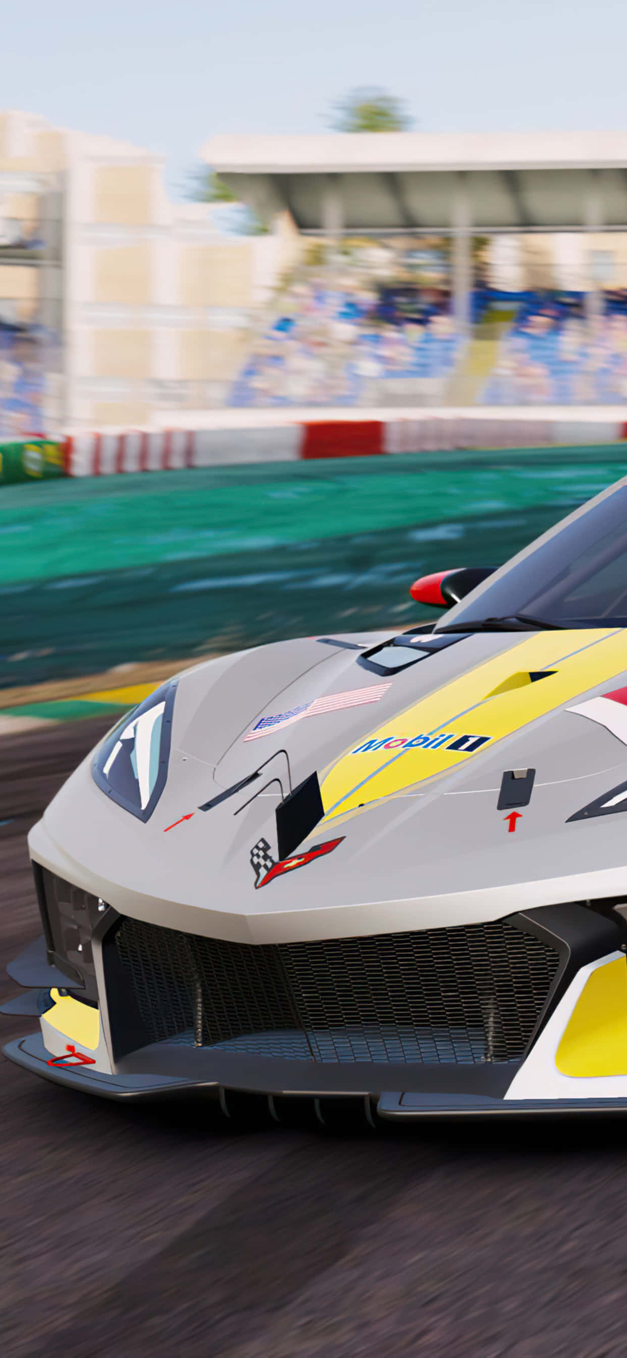 خلفية لامبورغيني V12 رمادية من Project Cars 2 لهاتف iPhone XS Max خلفية