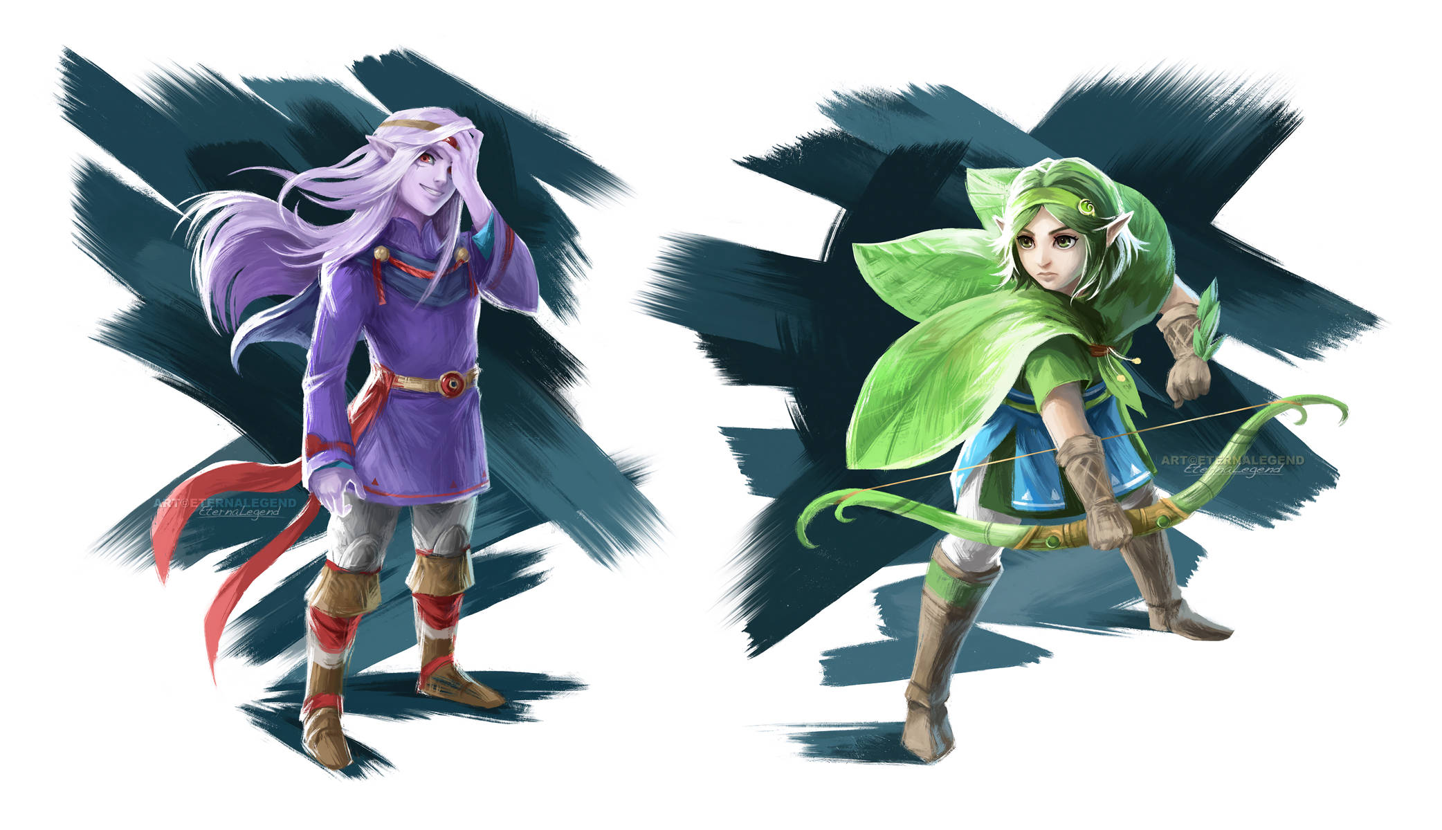 فن رقمي لـ Vaati و Saria من BOTW خلفية