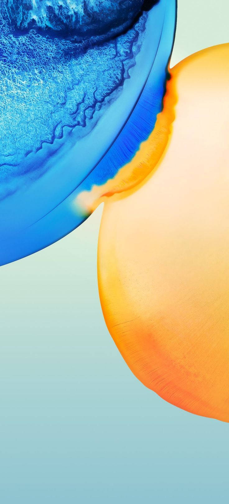 فقاعات زرقاء وبرتقالية لـ Vivo Y20 خلفية
