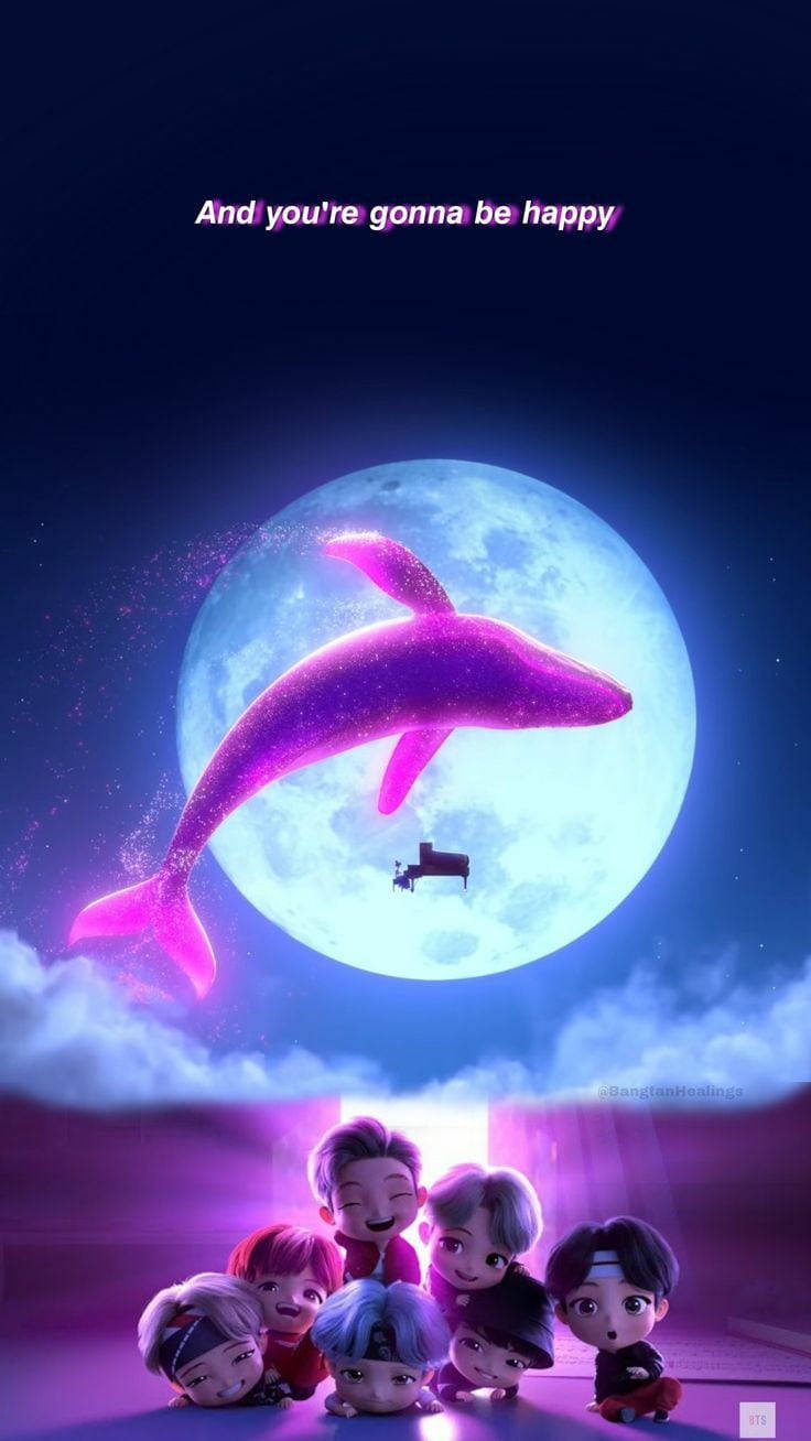 Whalien 52 BTS أنا أُحبك باللون الأرجواني خلفية