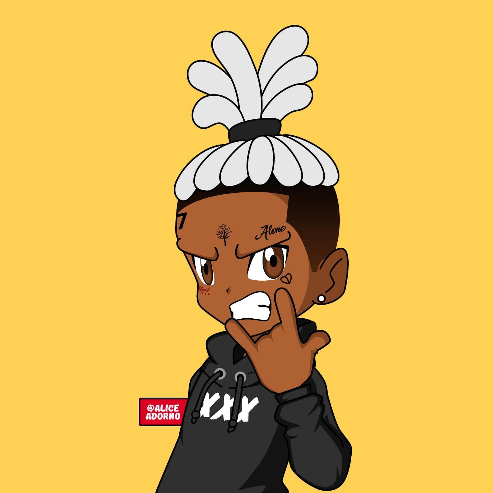 XXXTentacion راب كرتوني علامة الصخرة خلفية