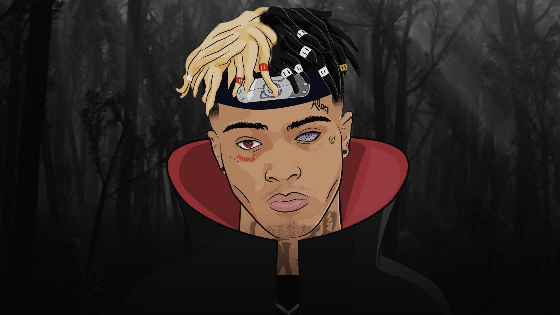 Xxxtentacion أنمي في عباءة أكاتسوكي الشهيرة خلفية