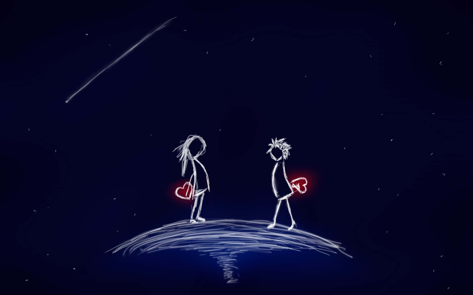 أزرق داكن رومانسي خلفية